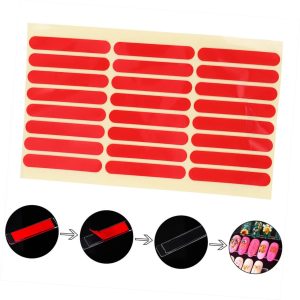 1 Sheets Shear- Double-Sided Adhesive Tape for Nail Art, Press-On Nails, Red, 6.2x1x0.1cm