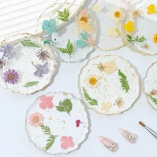 Nail Art Palette (gold-foil floral)