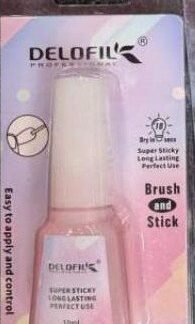 Delofil Brush and Stick Nail Glue (Pink)