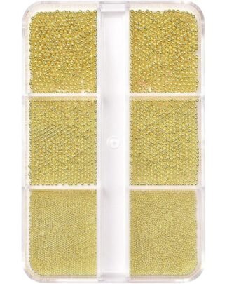 Caviar Beads 6-Grid Box – Gold – SNX Nails