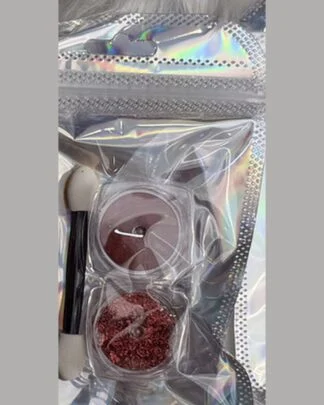 Chrome Powder Duo Pots - Wine Red