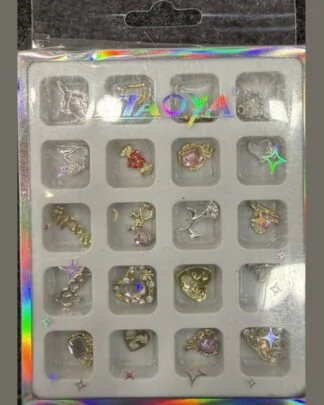 12-Grid Nail Charms & Stones