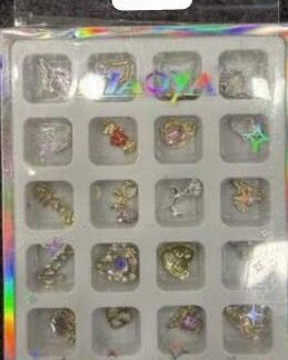 12-Grid Nail Charms & Stones
