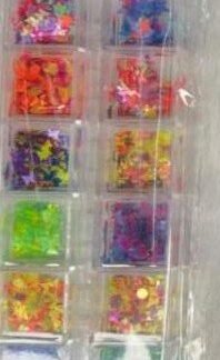 12-Grid Neon Glitter