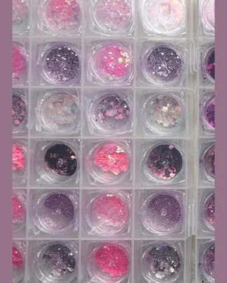 Glitter and Mylars 24-Grid Tray - Pink
