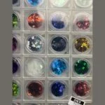 Glitter and Mylars 24-Grid Tray – Blue and Green Mix – SNX Nails