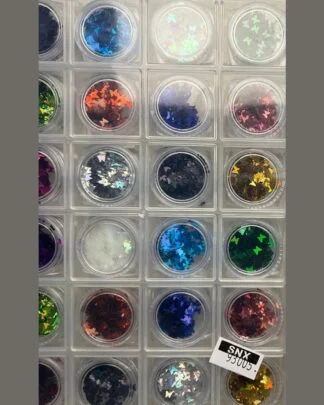 Glitter and Mylars 24-Grid Tray - Blue and Green Mix