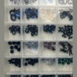 Nail Charms 24-Grid Box – Black and Navy Mix – SNX Nails