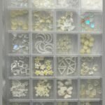 Nail Charms 24-Grid Box – White Pearl and Cream Mix – SNX Nails