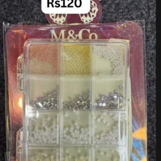 M&Co Nail Art Rhinestones & Beads Box