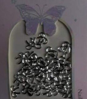 Nail Accessories Card Silver Charms