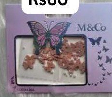 M&Co Nail Accessories Pink Flowers