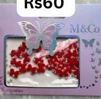 M&Co Nail Accessories Red Flowers