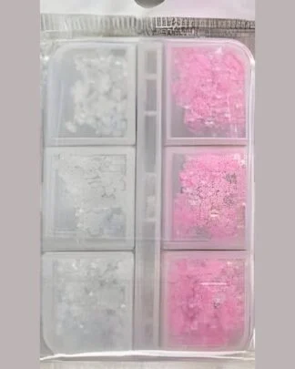 6-Grid Flower Nail Charms