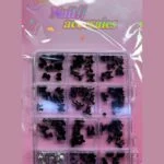 M&Co Nail Accessories Box 12 Grid – Black Bows – SNX Nails