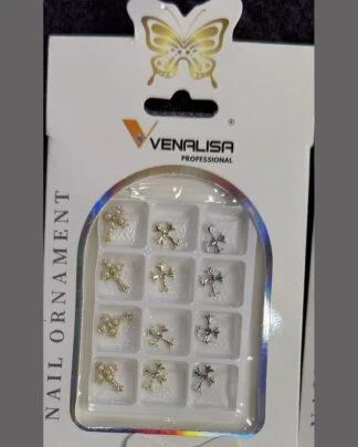 Venalisa Nail Ornament Charms Gold Cross 12 pcs