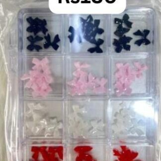 Ribbon Bow Nail Charms Set