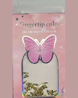 Fingertip Color Decorations Crystal Gold Butterfly Charms