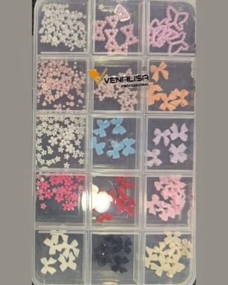 Venalisa 12-Grid Charms Box - Multicolour Bows
