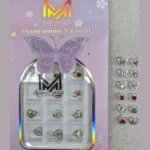 MC MEE Decorations Crystal Hearts – Clear and Red Stone – SNX Nails