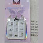 MC MEE Decorations Crystal Bows – Pearl and Silver – SNX Nails