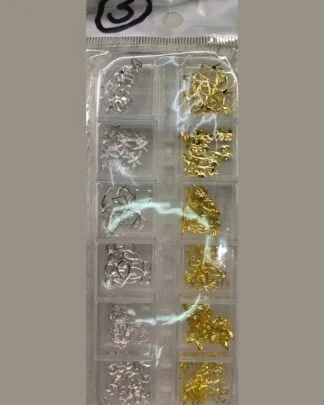 Metal Charms 12 Grid Box Silver and Gold