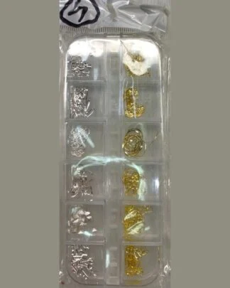 Metal Charms 12 Grid Box Silver and Gold Mix B