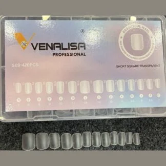Venalisa Short Square Transparent Full Buffed Tips – SNX Nails