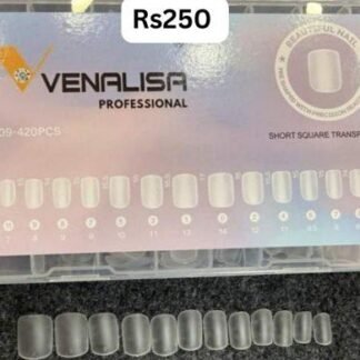 Venalisa Short Square Transparent Full Buffed Tips