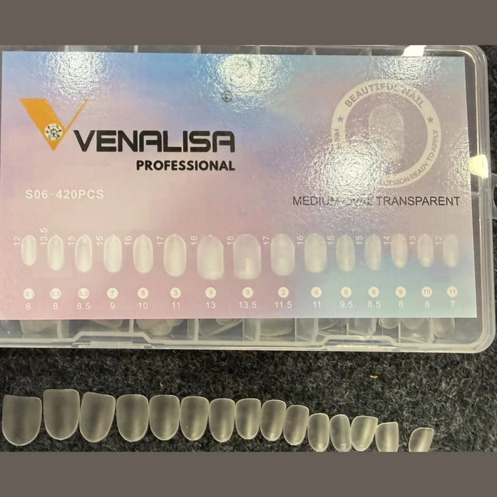 Venalisa Medium Oval Transparent Full Buffed Tips – SNX Nails