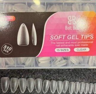 Bolt Bee Soft Gel Tips 510 pcs Clear Almond