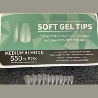 Queen finger Soft Gel Tips Medium Almond 550ct Box