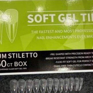 Queen finger Soft Gel Tips Medium Stiletto 550ct Box