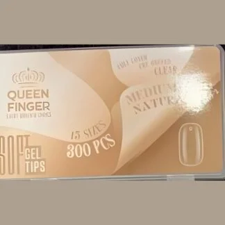 Queen Finger Soft Gel Tips Medium Natural Clear 300 Pcs