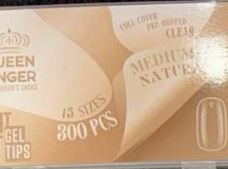 Queen Finger Soft Gel Tips Medium Natural Clear 300 Pcs