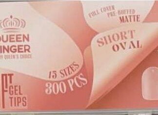 Queen Finger Soft Gel Tips Short Oval Pre-Buffed Matte 300 Pcs