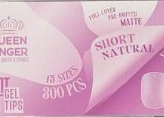 Queen Finger Soft Gel Tips Short Natural Pre-Buffed Matte 300 Pcs