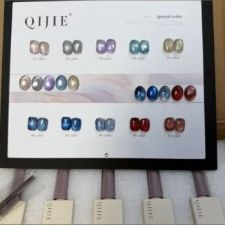 QIJIE Cateye kit: 10 pc + shadechart 15 ml bottles