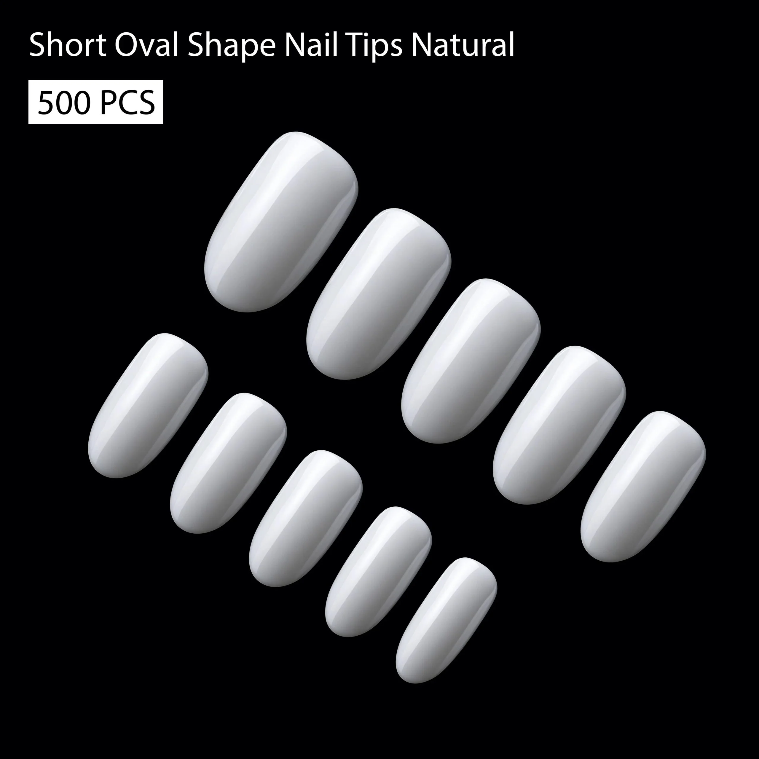 Short Oval Nail Tips – Natural (500 pcs) – SNX Nails