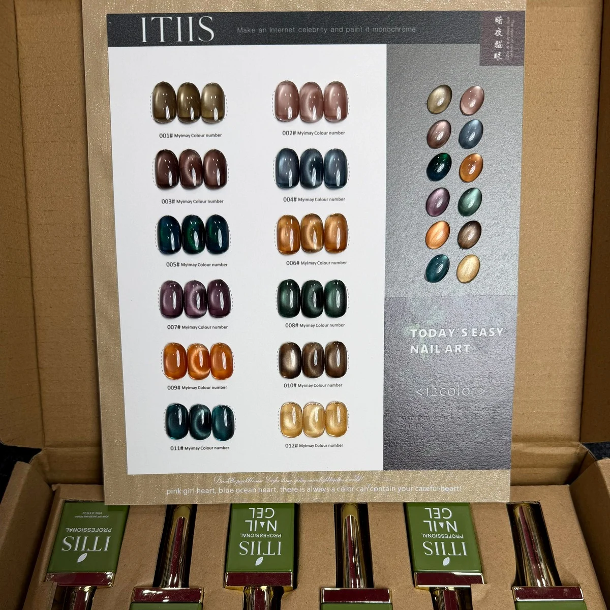 ITIIS Cateye Gel Polish Kit 12 pc – Brown and Earth Tones Set – SNX Nails