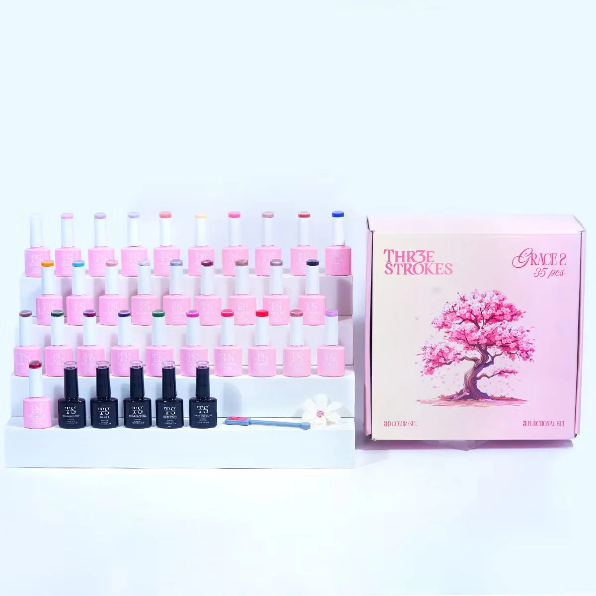 Three Strokes Grace 2 kit 30 colours and 5 functional gels with box