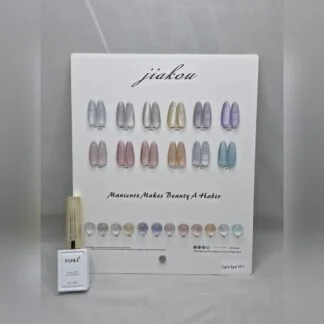 Jiakou Cat's Eye Gel Kit 12 pc with Shade Chart - Silver Pastel