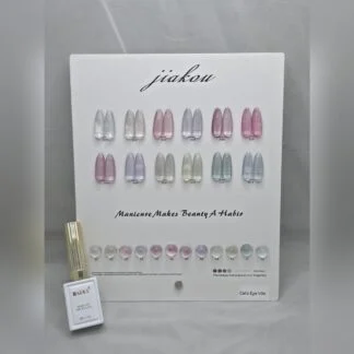 Jiakou Cat's Eye Gel Kit 12 pc with Shade Chart - Silver Lilac Mint